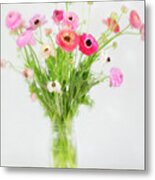 Ranunculus And Anemones Painterly Metal Print