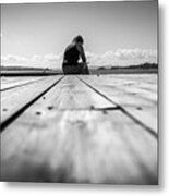 Reading - Oslo, Norway - Black And White Street Photography Metal Print