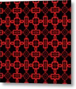 Red And Black Celtic Cross Pattern Metal Print