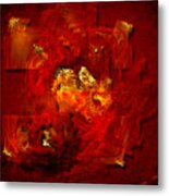 Red And Gold Metal Print