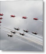 Red Arrows With The Thunderbirds Metal Print