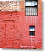 Red Brick Wall Downtown Hayward California Metal Print