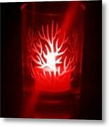 Red Candle Light Metal Print