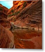 Red Cliffs Reflections Metal Print