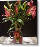 Red Day-lily Bouquet Metal Print