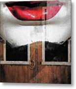 Red Lips And Old Windows Metal Print