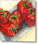 Red Peppers Metal Print