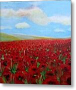 Red Poppies In Remembrance Metal Print