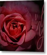 Red Rose - I Love You Metal Print