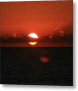 Red Sunset Over The Atlantic Metal Print