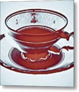 Red Tea Cup Metal Print