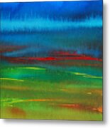 Red Tide Abstract Metal Print