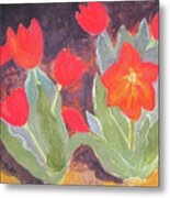 Red Tulips Metal Print