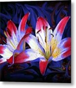 Red White And Blue Metal Print