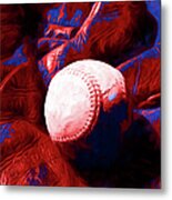 Red White And Blue Metal Print