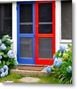 Red White And Blue Metal Print