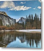 Reflecting On Half Dome Metal Print