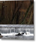Reflections And Water Fall Metal Print