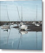 Reflections At Brancaster Staithe Norfolk Metal Print