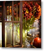 Reflections In A Glass Bottle Metal Print