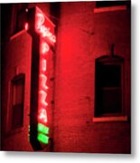 Regina Pizza Neon Sign - Boston North End Metal Print