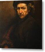 Replica Of Rembrandt's Self-portrait Metal Print