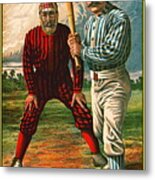 Retro Baseball Game Ad 1885 B Metal Print
