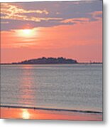 Revere Beach Sunrise Revere Ma Looking Towards Nahant Metal Print