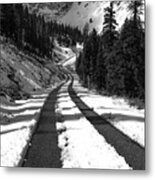 Ribbon To The Unknown Monochrome Art By Kaylyn Franks Metal Print