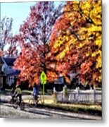 Riding Home From School Metal Print