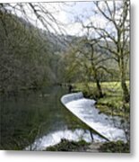River Wye Weir - Near Ashford-in-the-water Metal Print
