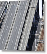 Road And Rail Intersection Metal Print