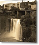 Rochester, New York - High Falls 2 Sepia Metal Print