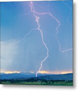 Rocky Mountain Front Range Foothills Lightning Strikes 1 Metal Print