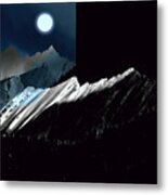 Rocky Mountain Glory In Moonlight Metal Print