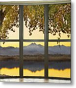 Rocky Mountain Golden Reflections Bay Window View Metal Print
