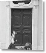 Roma Vespa And Door Metal Print