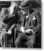 Roosevelt And Churchill Deep In Conversation At The Casablanca Conference, Morocco, January 1943 Metal Print