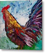 Rooster Farm Animal Painting Metal Print