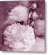 Rose Bouquet Flowers Plum Metal Print