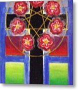 Rose Cross With 7 Pointed Star, Stephen Hawks 2015 Metal Print