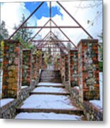 Rose Garden Path Metal Print