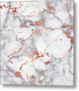 Rose Gold Marble 3 Metal Print