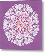 Rose Mandala 1- Art By Linda Woods Metal Print