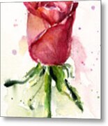 Rose Watercolor Metal Print