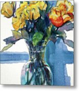 Roses In Vase Still Life I Metal Print