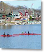 Rowing Along The Schuylkill River Metal Print