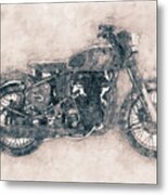 Royal Enfield Bullet - Royal Enfield - Motorcycle Poster - Automotive Art Metal Print