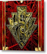 Ruby Red And Gold Metal Print