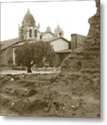 Ruins Of Carmel Mission Circa 1924 Metal Print